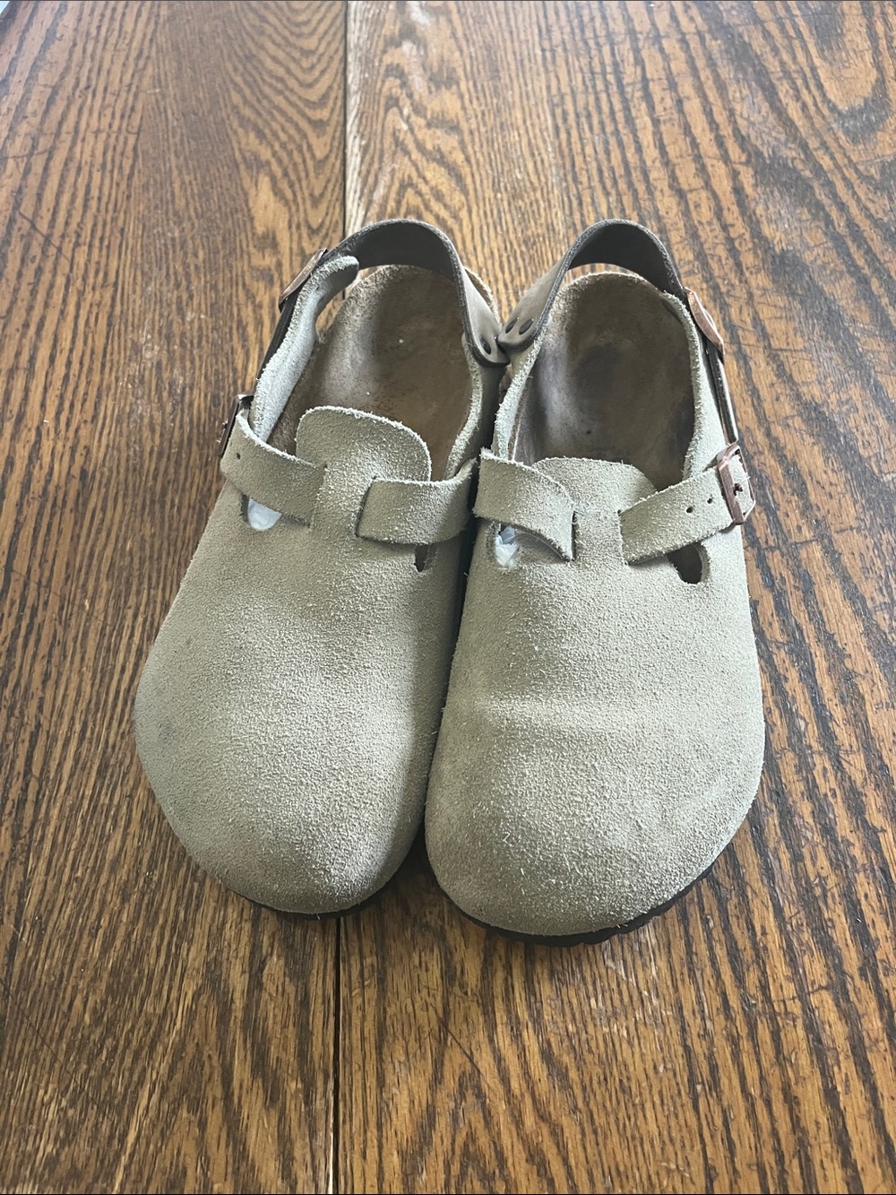 Birkenstock Tokio tan Suede Clogs - Picture 4 of 5